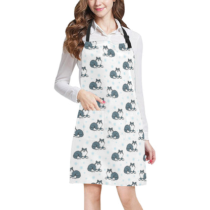 Alaskan Malamute Pattern Print Design 03 Apron with Pocket
