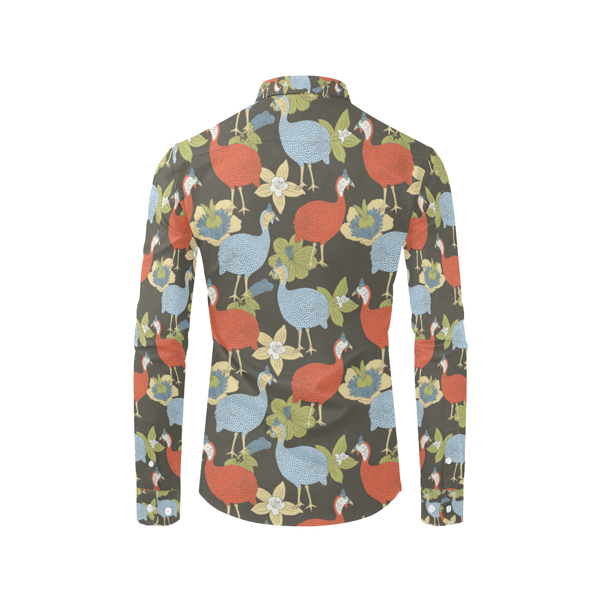 Guinea Fowl Pattern Print Design 02 Men's Long Sleeve Shirt