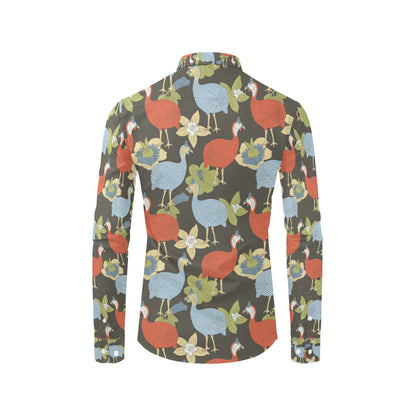 Guinea Fowl Pattern Print Design 02 Men's Long Sleeve Shirt