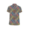 Bohemian Pattern Print Design 05 Men's Short Sleeve Button Up Shirt