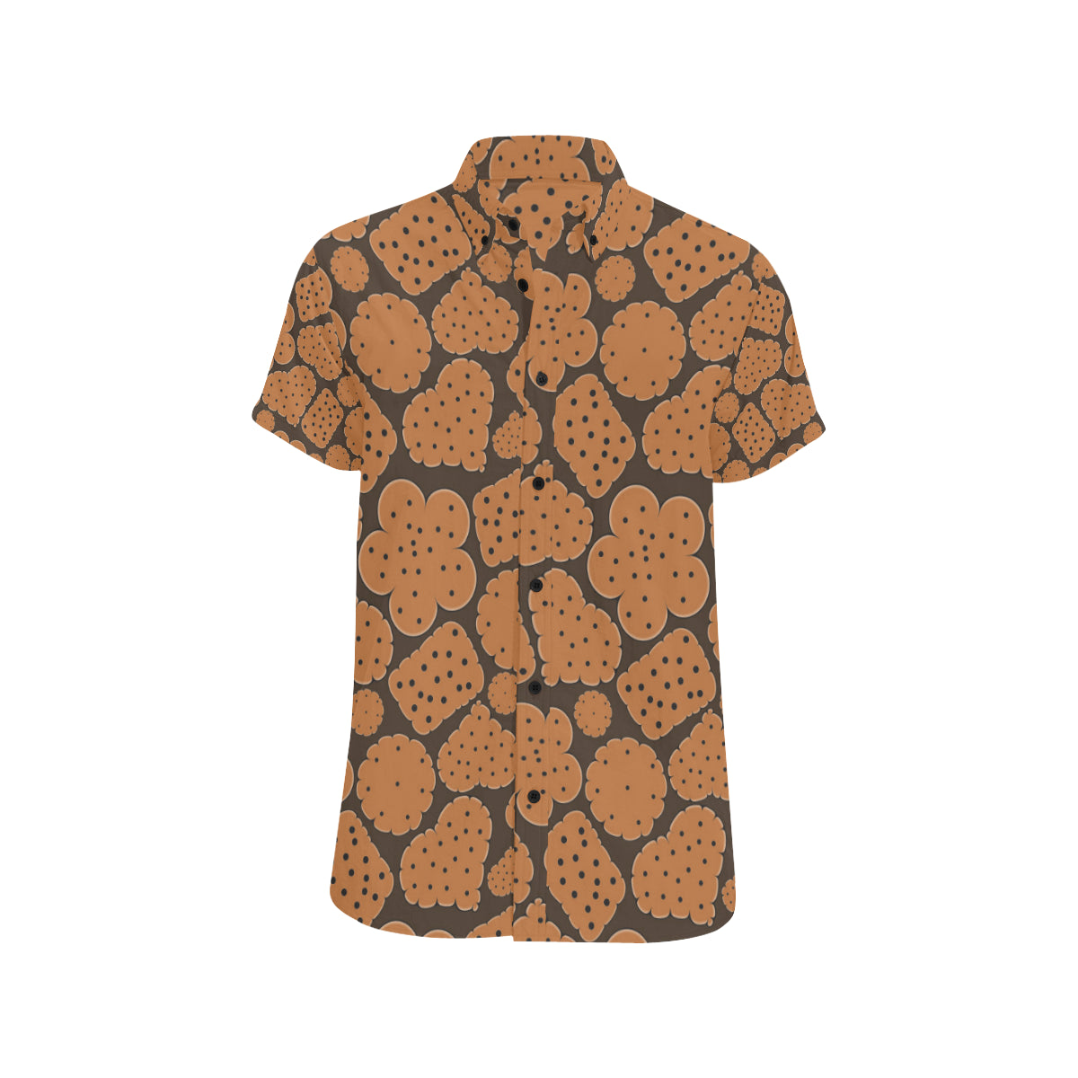 Cracker Pattern Print Design 01 Men's Short Sleeve Button Up Shirt