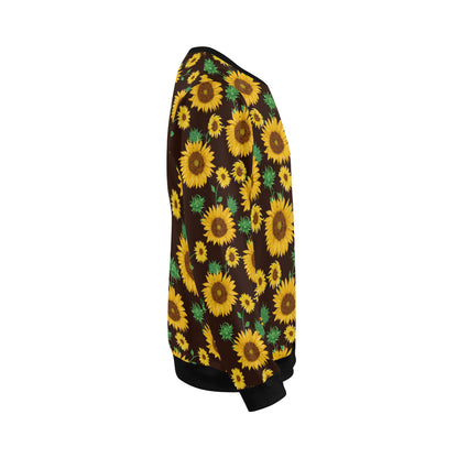 Sunflower Pattern Print Design SF01 Men Long Sleeve Sweatshirt