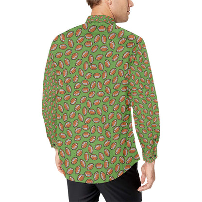 American Football on Green Design Men's Long Sleeve Shirt