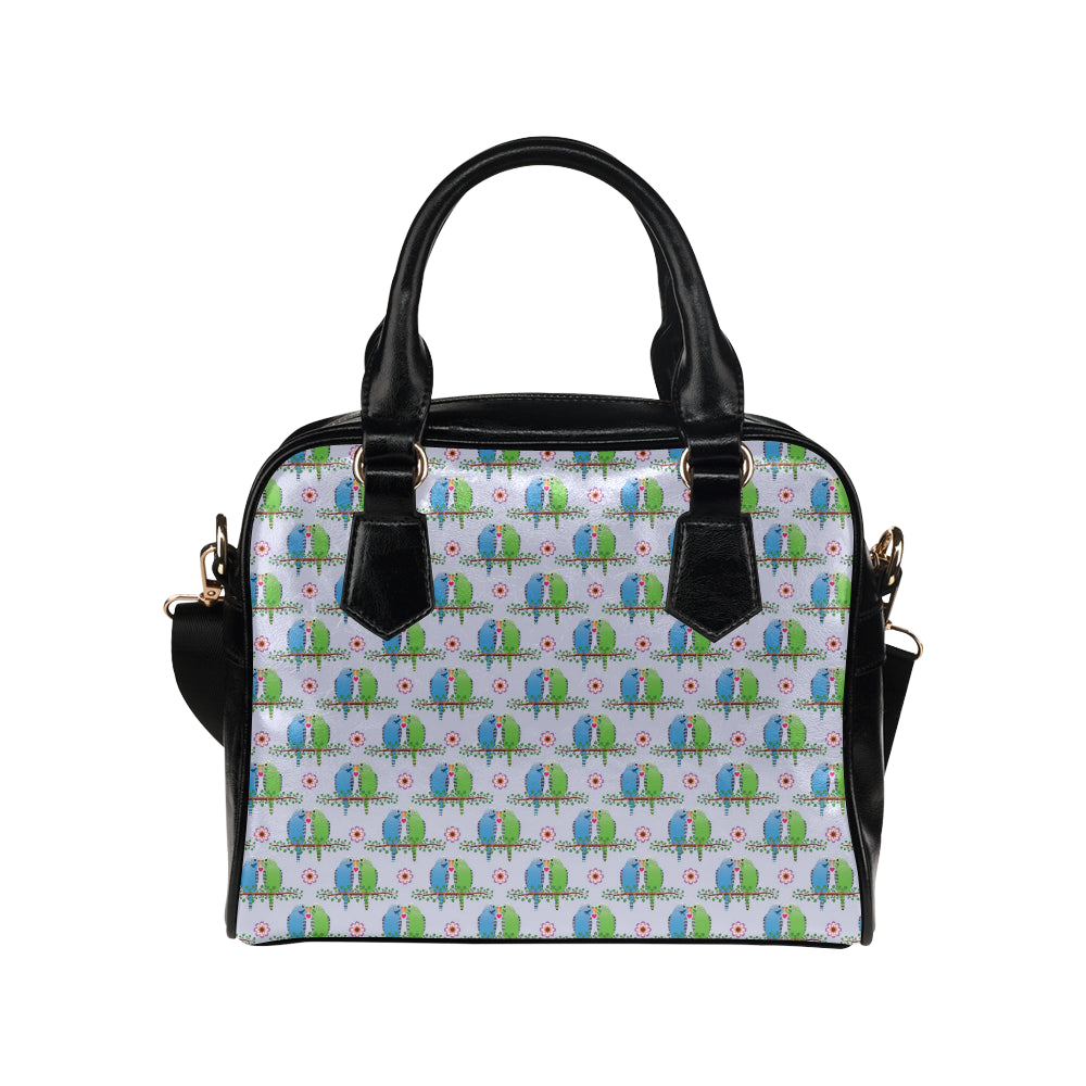Budgerigar Pattern Print Design 05 Shoulder Handbag