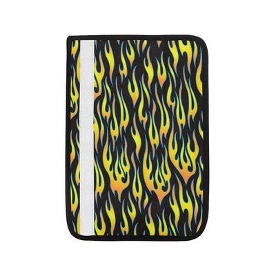 Flame Fire Yellow Pattern Car Seat Belt Cover