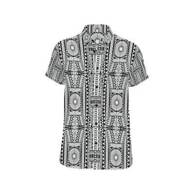 Polynesian Tattoo Design Men's Short Sleeve Button Up Shirt