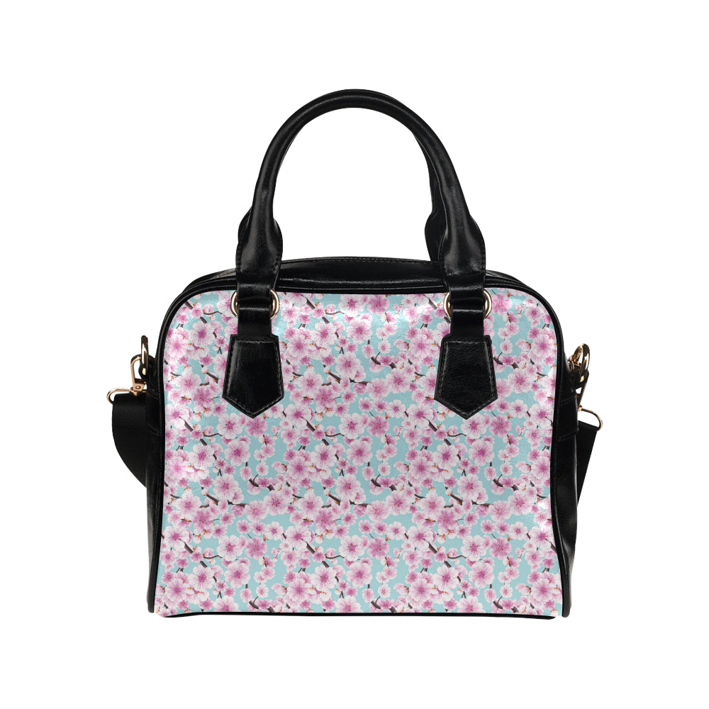 Cherry Blossom Pattern Print Design 01 Shoulder Handbag