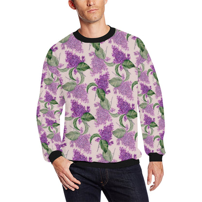 Lilac Pattern Print Design LI02 Men Long Sleeve Sweatshirt