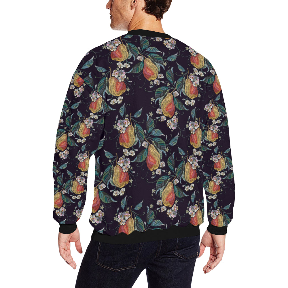 Pear Pattern Print Design PE02 Men Long Sleeve Sweatshirt