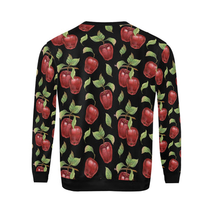 Apple Pattern Print Design AP011 Men Long Sleeve Sweatshirt