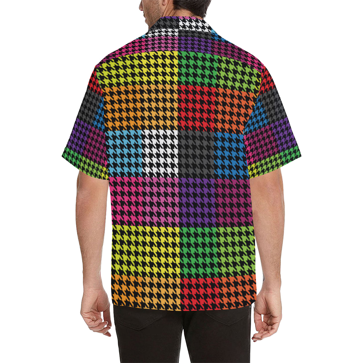 Houndstooth Colorful Pattern Print Design 01 Men's Hawaiian Shirt