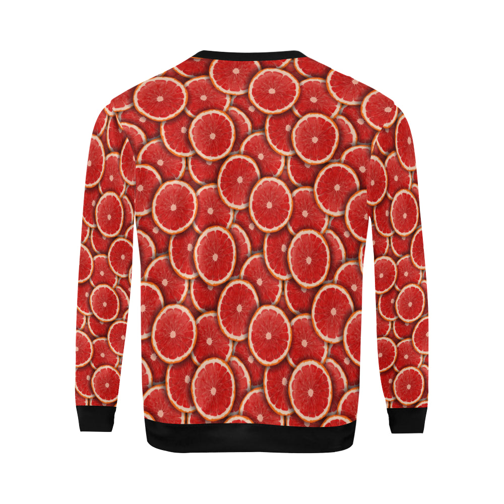 Grapefruit Pattern Print Design GF05 Men Long Sleeve Sweatshirt