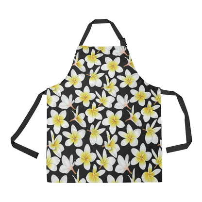 Yellow Plumeria Hawaiian Flowers Apron with Pocket