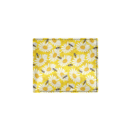 Bee Daisy Pattern Print Design 06 Men's ID Card Wallet