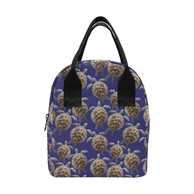 Sea Turtle Pattern Print Design T05 Insulated Lunch Bag