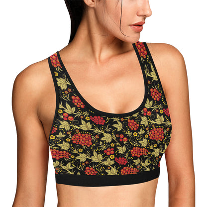 Cranberry Pattern Print Design CB02 Sports Bra