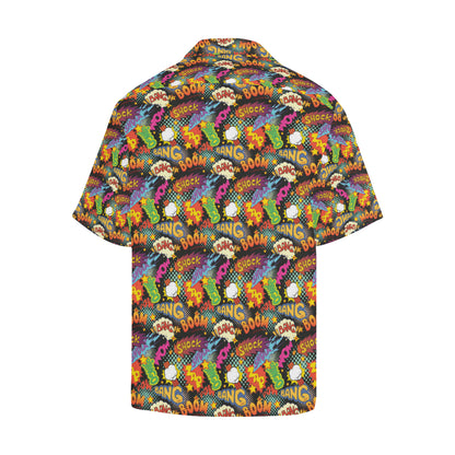 Comic Book Pattern Print Design 01 Men's Hawaiian Shirt
