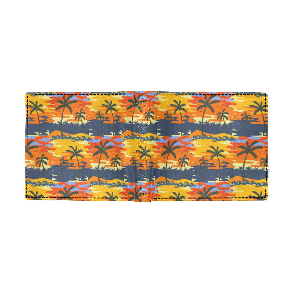 Palm Tree Pattern Print Design PT010 Men's ID Card Wallet