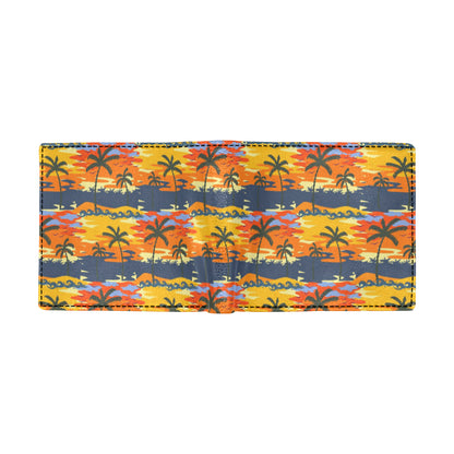 Palm Tree Pattern Print Design PT010 Men's ID Card Wallet