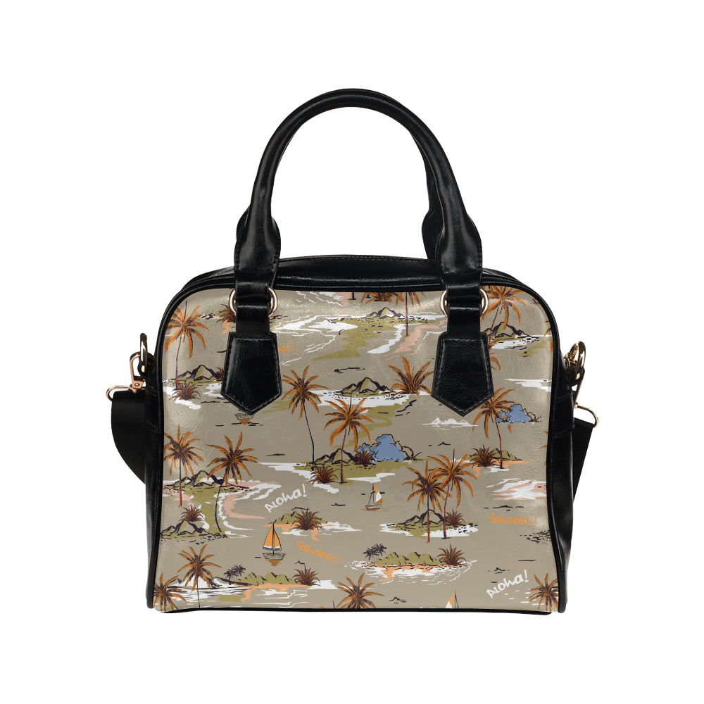 Pacific island Pattern Print Design A05 Shoulder Handbag