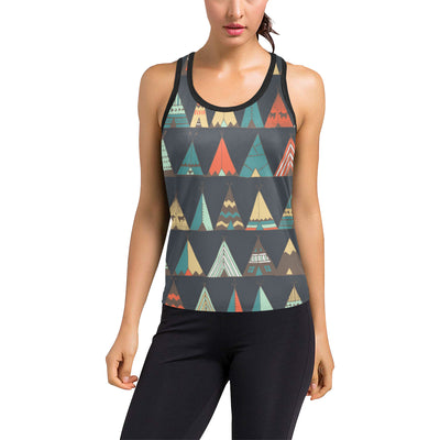 Tribal native american tent Aztec Women's Racerback Tank Top