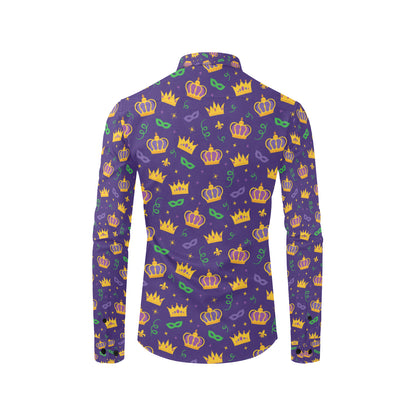 Mardi Gras Pattern Print Design 03 Men's Long Sleeve Shirt