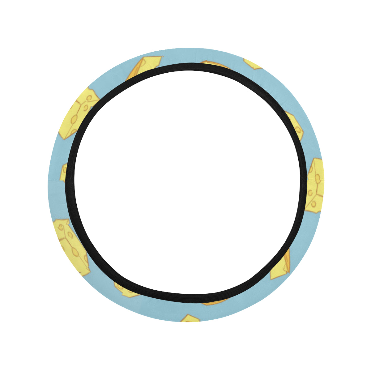 Cheese Pattern Print Design 04 Steering Wheel Cover with Elastic Edge