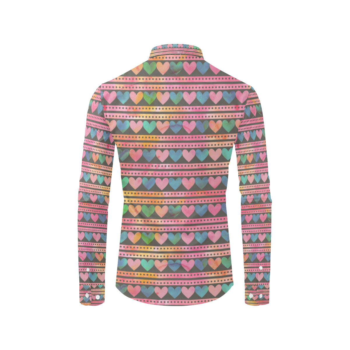 Heart Pattern Print Design HE010 Men's Long Sleeve Shirt