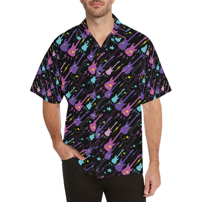 Electric Guitar Pattern Print Design 02 Men's Hawaiian Shirt