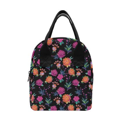 Marigold Pattern Print Design MR02 Insulated Lunch Bag