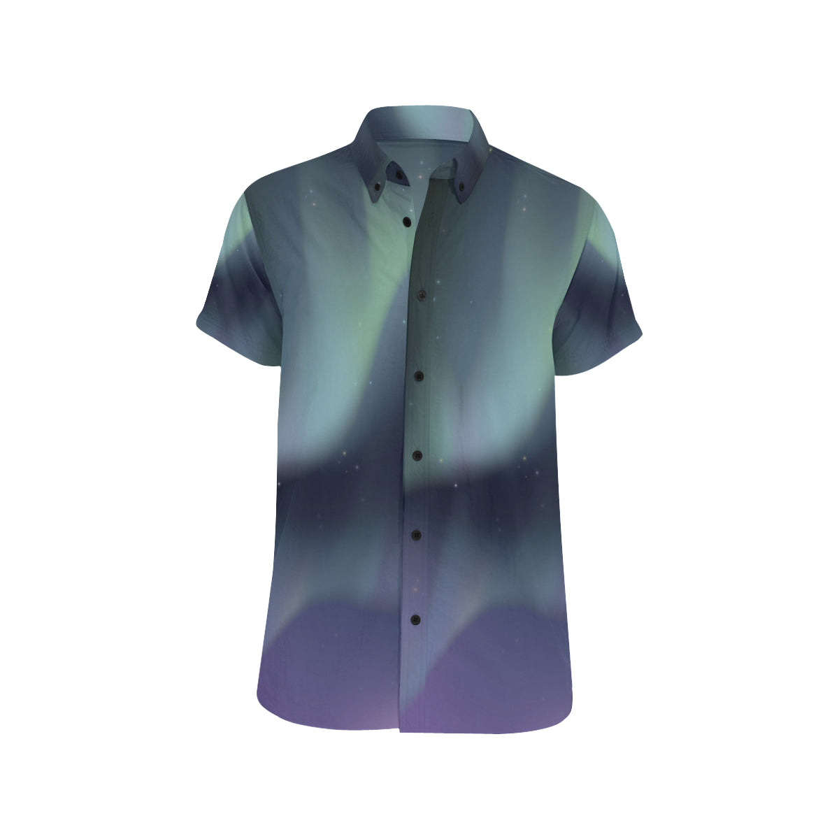 Aurora Borealis Pattern Print Design 01 Men's Short Sleeve Button Up Shirt