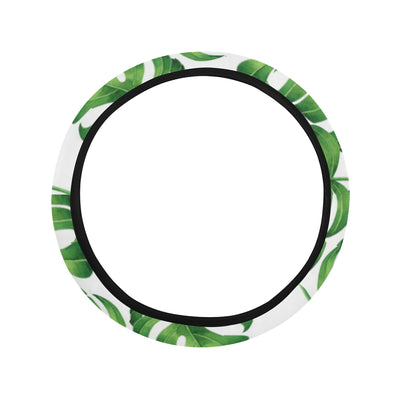 Palm Leaves Pattern Print Design PL08 Steering Wheel Cover with Elastic Edge