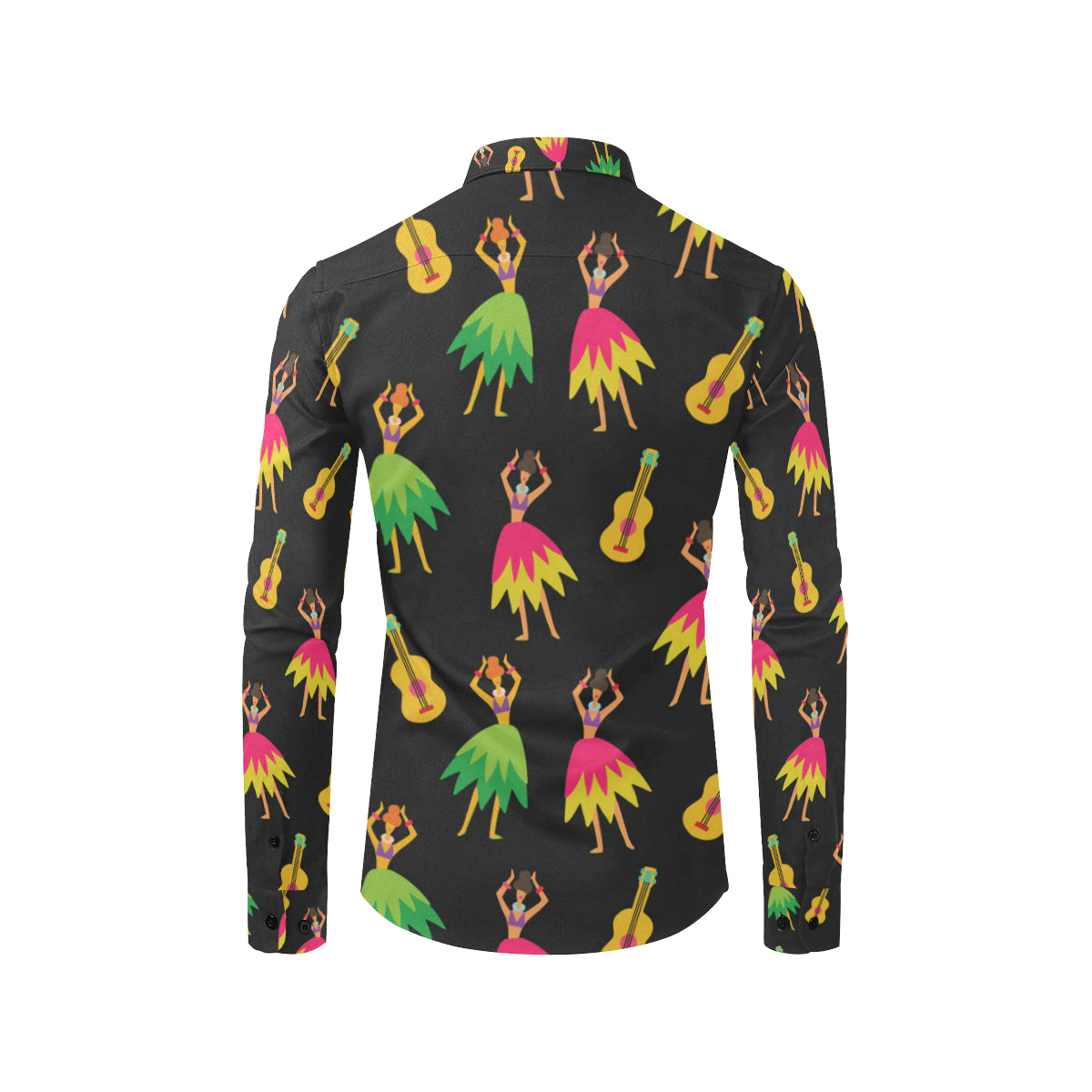 Hula Dancers Hawaiian Girl Pattern Print Design 03 Men's Long Sleeve Shirt