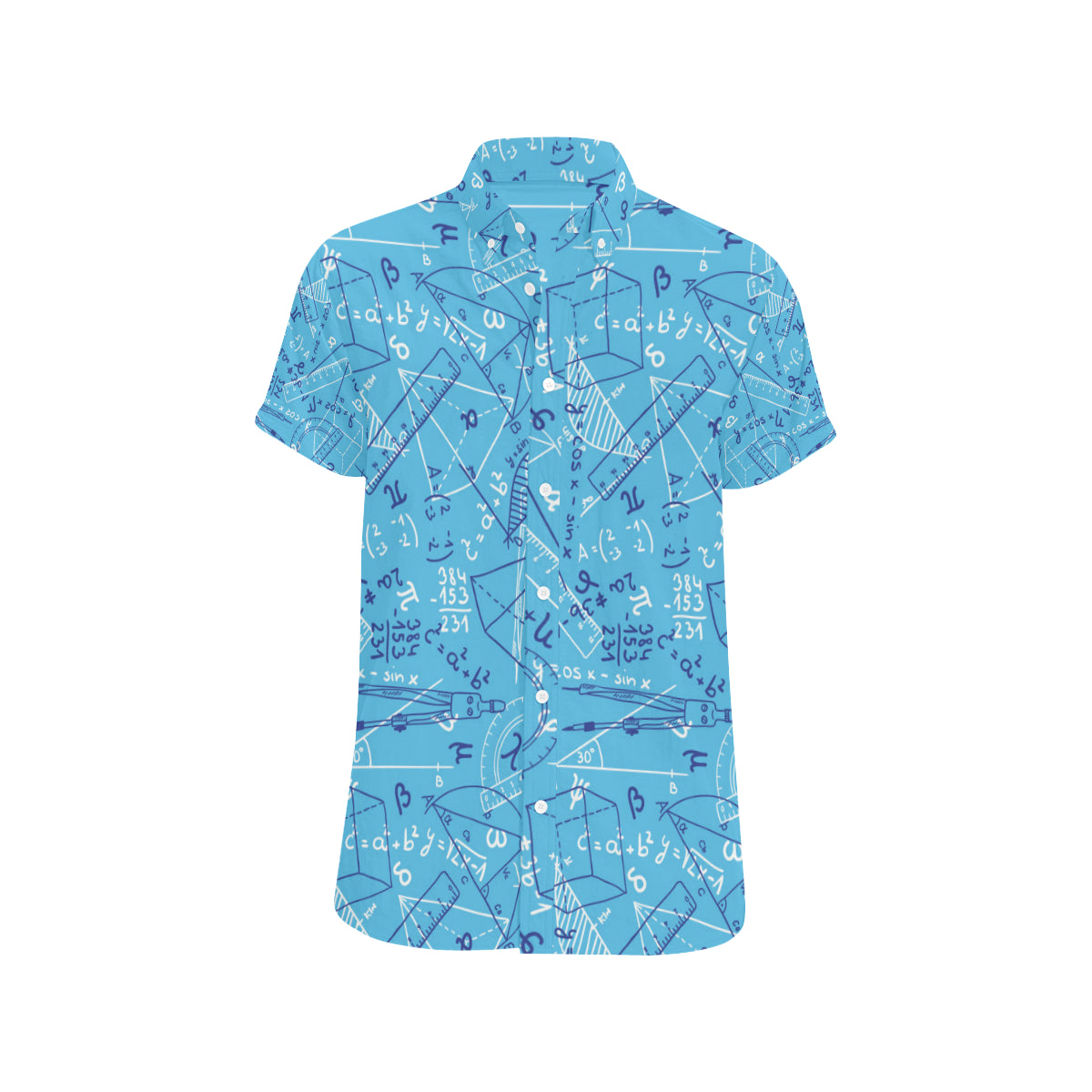 Math Pattern Print Design 02 Men's Short Sleeve Button Up Shirt