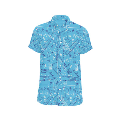 Math Pattern Print Design 02 Men's Short Sleeve Button Up Shirt