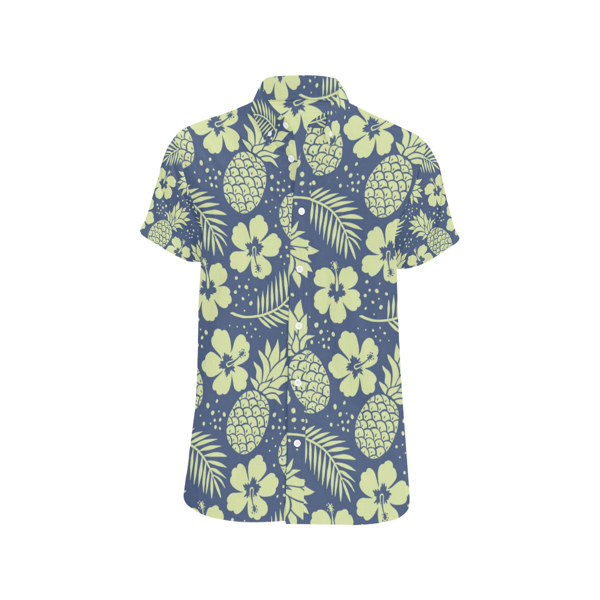 Pineapple Pattern Print Design PP07 Men's Short Sleeve Button Up Shirt