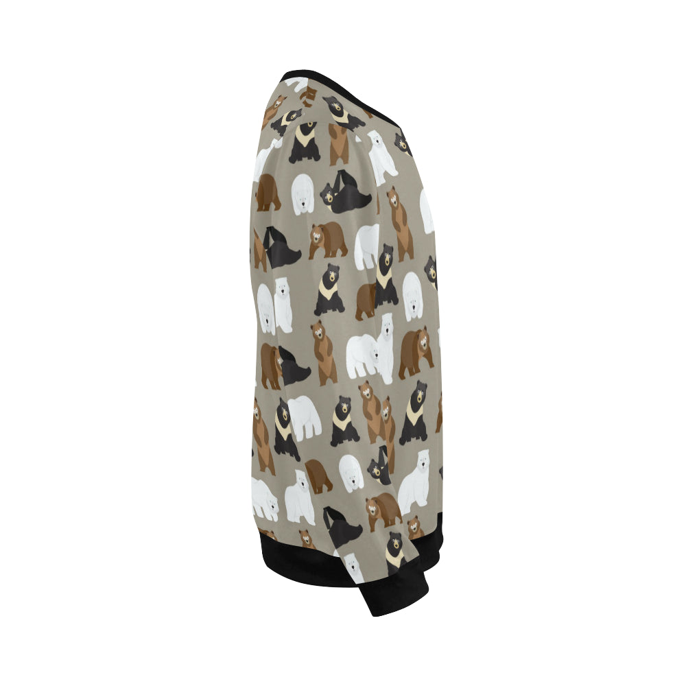Bear Pattern Print Design BE03 Men Long Sleeve Sweatshirt