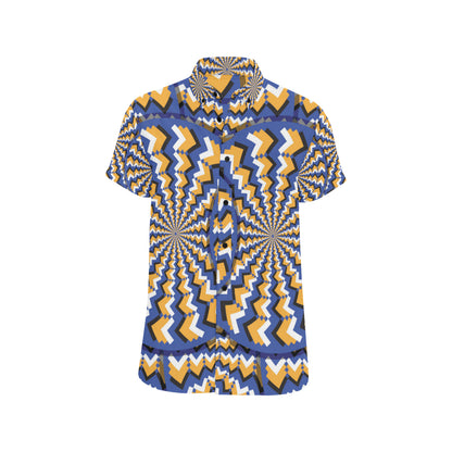 Optical illusion Pattern Print Design A01 Men's Short Sleeve Button Up Shirt