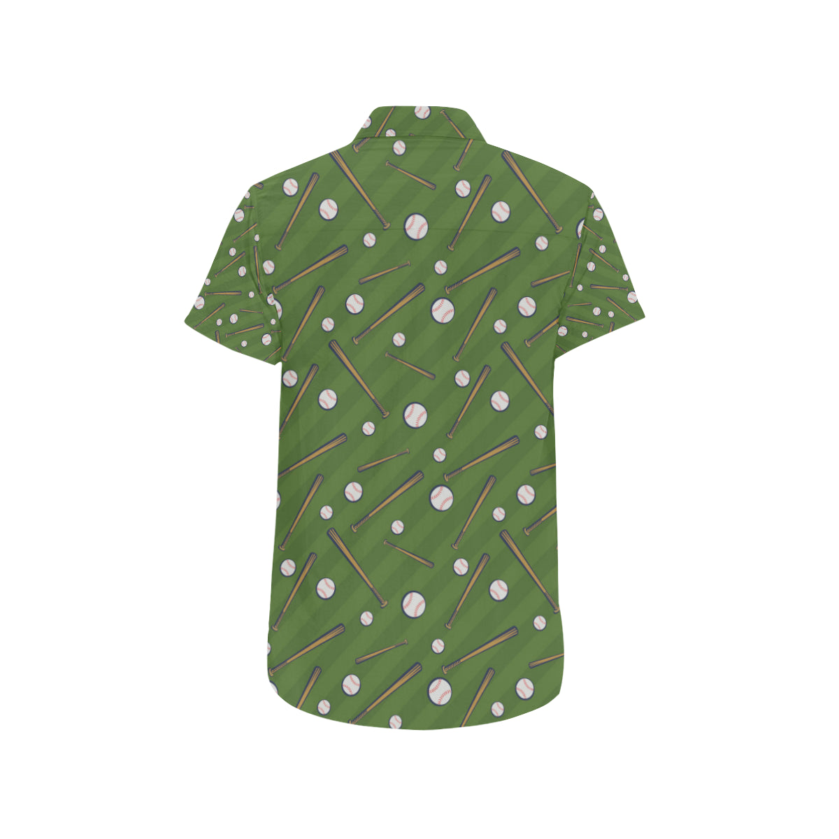Baseball Pattern Print Design 02 Men's Short Sleeve Button Up Shirt