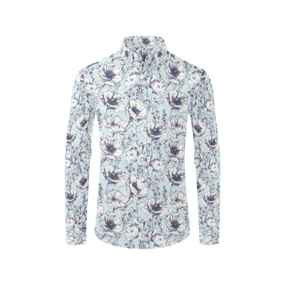 Anemone Pattern Print Design 02 Men's Long Sleeve Shirt