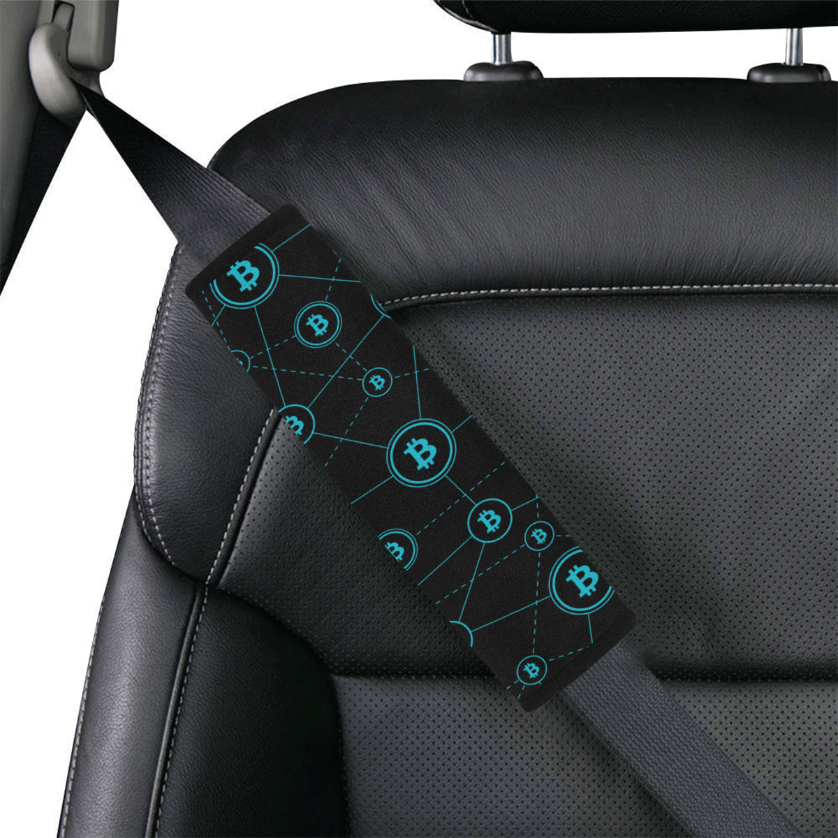 Cryptocurrency Pattern Print Design 01 Car Seat Belt Cover