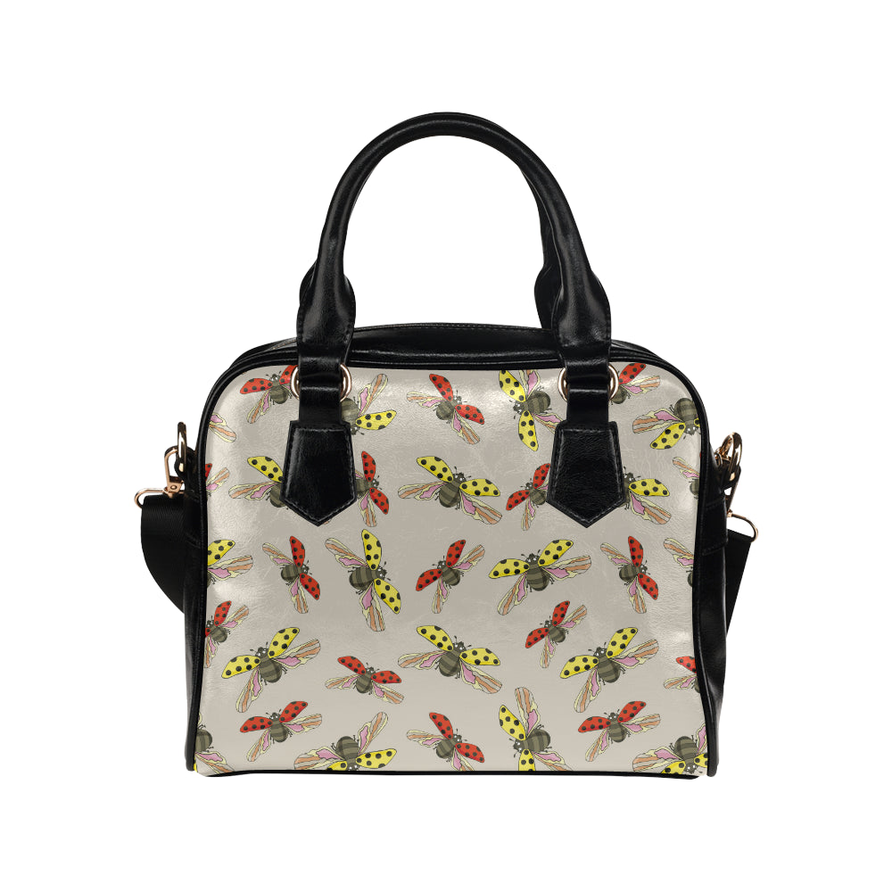 Ladybug Pattern Print Design 04 Shoulder Handbag