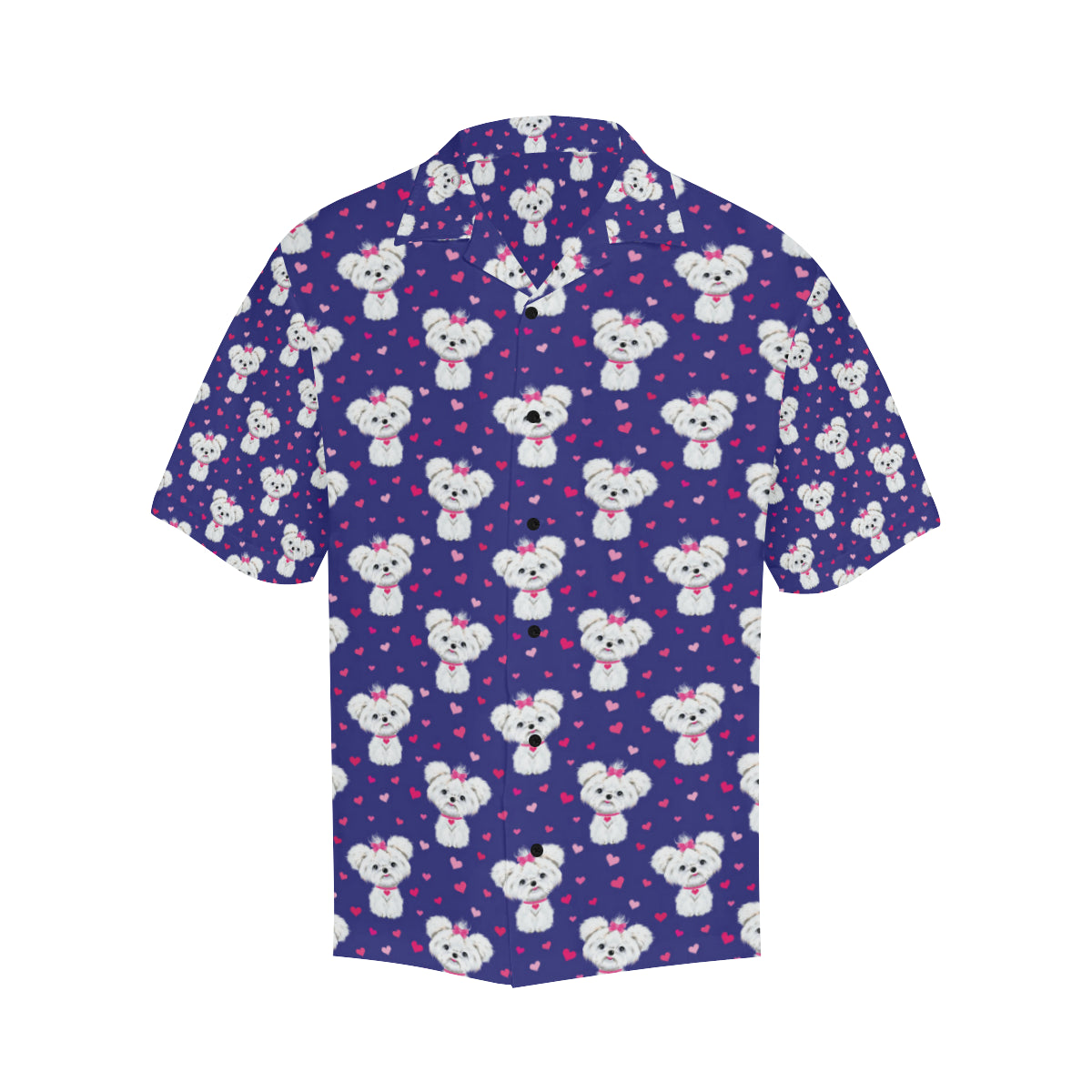 Maltese Pattern Print Design 02 Men's Hawaiian Shirt