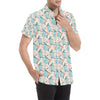 Bluebird Pattern Print Design 03 Men's Short Sleeve Button Up Shirt