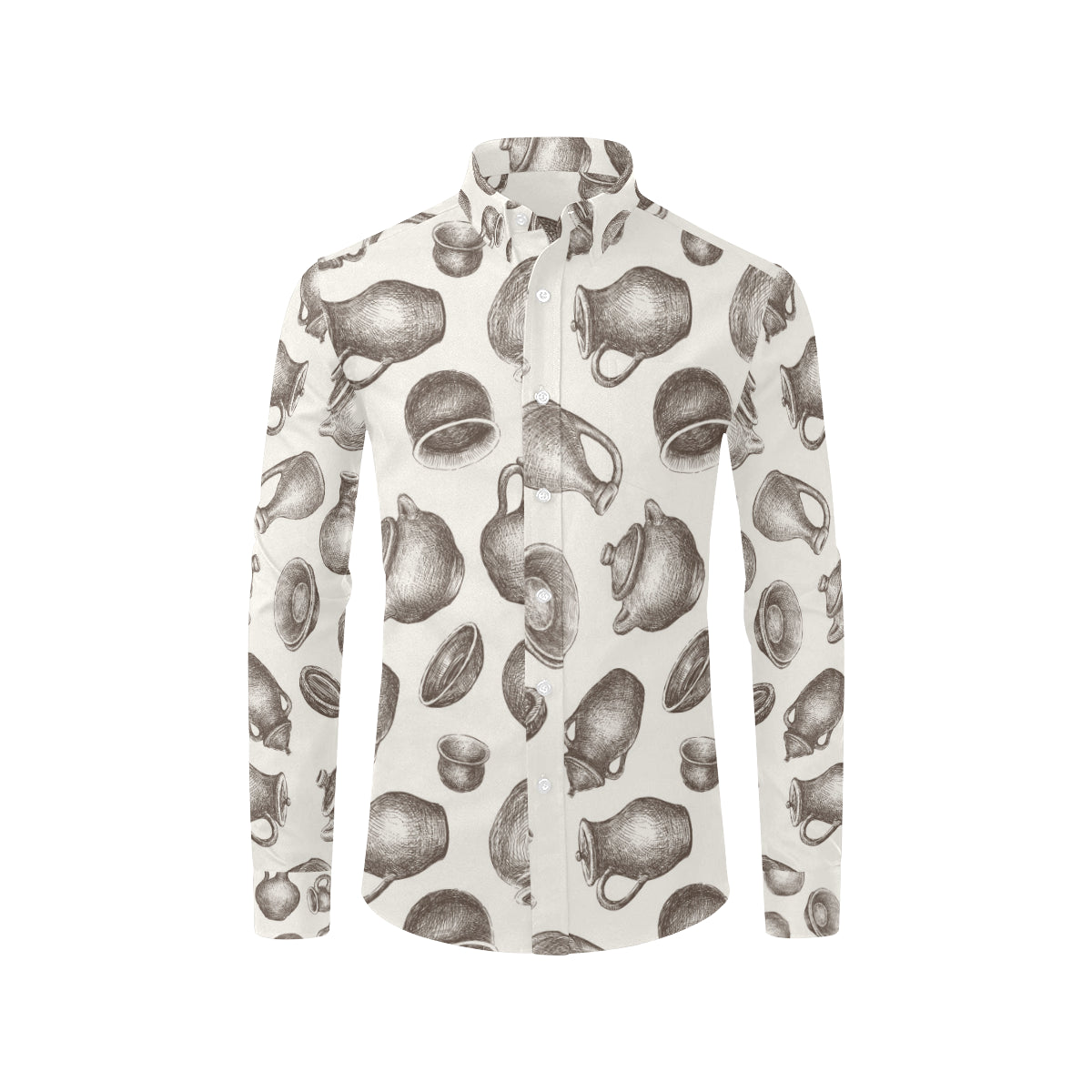 Pottery Pattern Print Design A01 Men's Long Sleeve Shirt