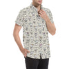 Chihuahua Pattern Print Design 02 Men's Short Sleeve Button Up Shirt