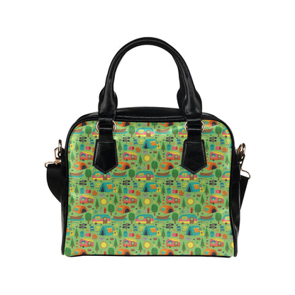 Camping Camper Pattern Print Design 04 Shoulder Handbag