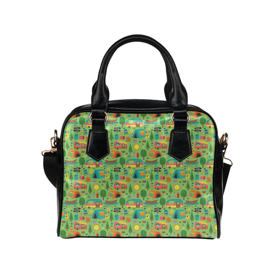 Camping Camper Pattern Print Design 04 Shoulder Handbag