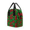 Red Hibiscus Embroidered Pattern Print Design HB03 Insulated Lunch Bag