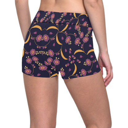 Anemone Pattern Print Design AM012 Yoga Shorts